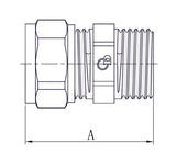 Messing PEX-AL-PEX koppeling 32 mm met klemverbinding