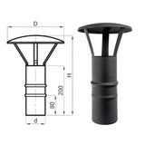 Schornsteinaufsatz Darco SPKP 80 mm schwarz – Seitenansicht