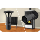 Detail der Befestigung der Darco SPKP Haube auf dem Rauchrohr