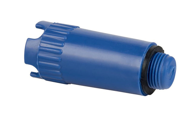 Abbildung des Diamond Prüfstopfens für Dichtheitsprüfung 1/2" 80 mm in Blau, entwickelt für Leckagetests.