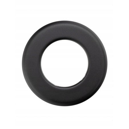 Detailansicht der runden schwarzen Abdeckrosette 80 mm