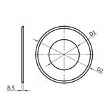 Metallrosette für schwarze Abgasführung